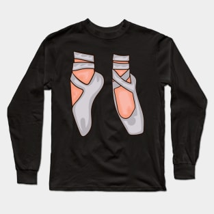 Silver Ballet Shoes Long Sleeve T-Shirt